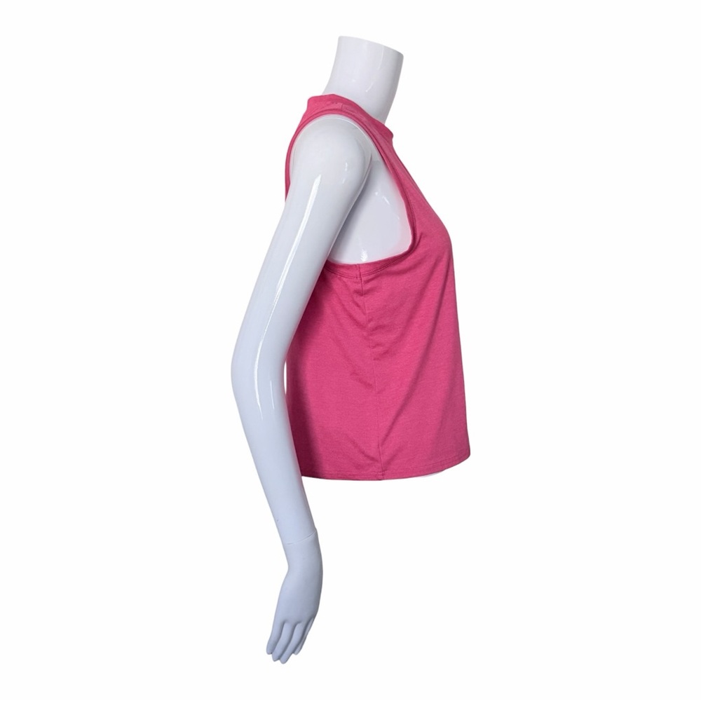 Quince Flow-Knit Breeze High Neck Activewear Tank Size Small Heather Coral - Picture 3 of 9
